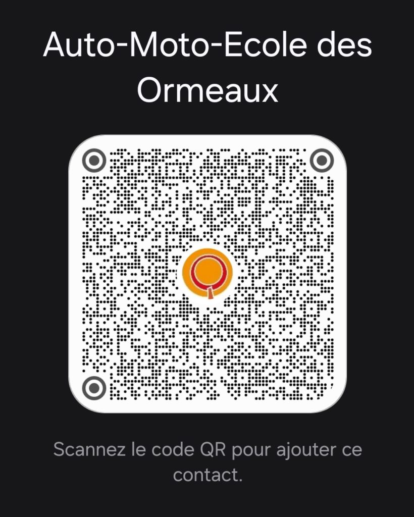 QR code contact auto école des ormeaux